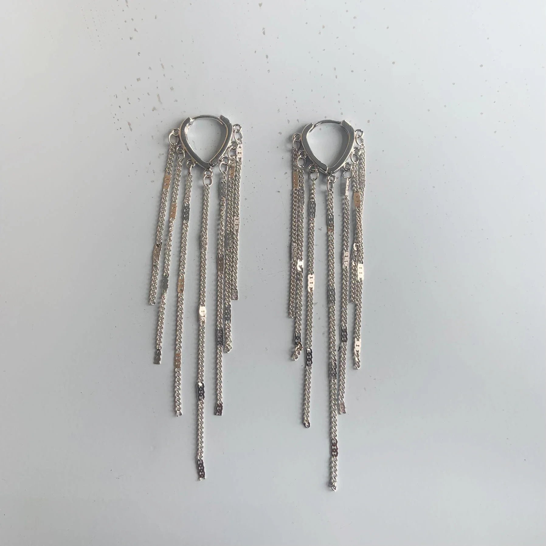 Gold Color Light Luxury Long Tassel Hoop Earrings Female Temperament Love Heart Dangle Earrings Handmade Jewelry Wedding Gift